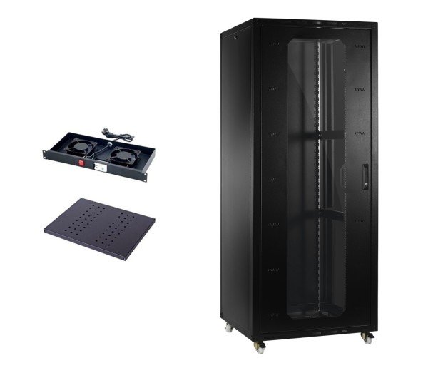 Provoice 19'' 26U Tekerlekli 800x1000 Rack Kabinet+ Fan+ Sabit Raf