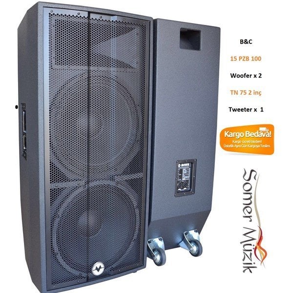 Somer T 215/2 - 2x15 inch 1400/2800W B&C Pasif Kule Kabin