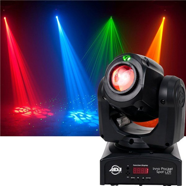 Amerikan Dj Inno Pocket Spot LZR - 12W beyaz LED + 30 mW Yeşil Lazer