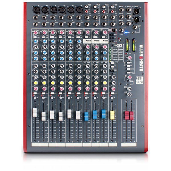 Allen Heath ZED-12FX 6 mic/line inputs, 3 stereo sources USB, FX