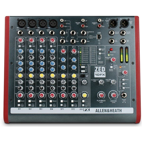 Allen Head ZED-10 4 mic/line inputs, 2 stereos, USB
