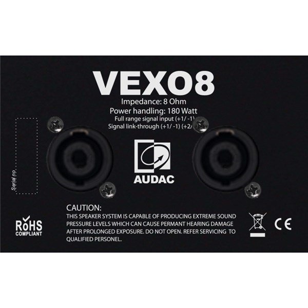 Audac VEXO8/W (Beyaz) 2-Yollu 8'' 175W/8 ohm Pasif Kabin Hoparlör