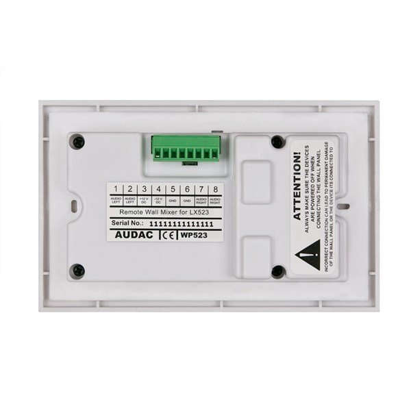 Audac WP523/W (Beyaz) LX523 için Duvara Gömme Mikser