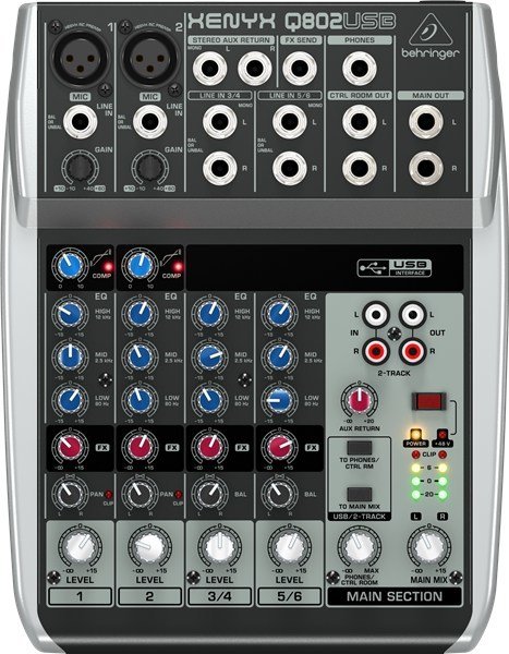 Behringer Xenyx Q802USB 6 Kanal Deck Mikser