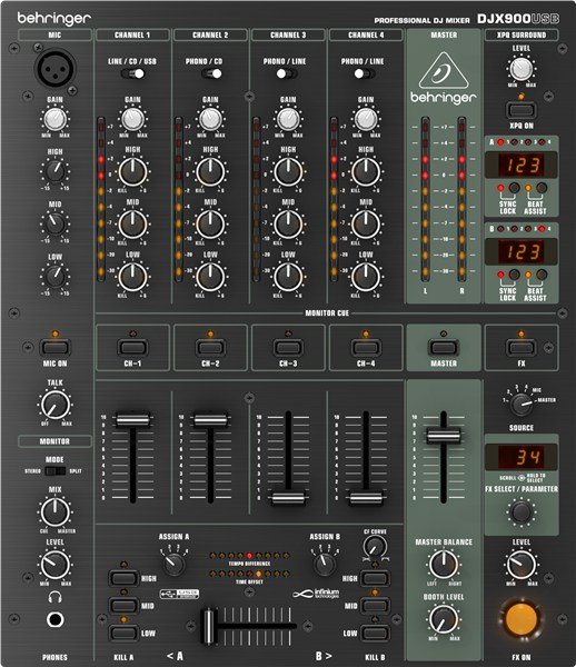 Behringer Pro Mixer DJX900USB 5 Kanal Dj Mikser
