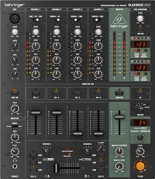 Behringer Pro Mixer DJX900USB 5 Kanal Dj Mikser