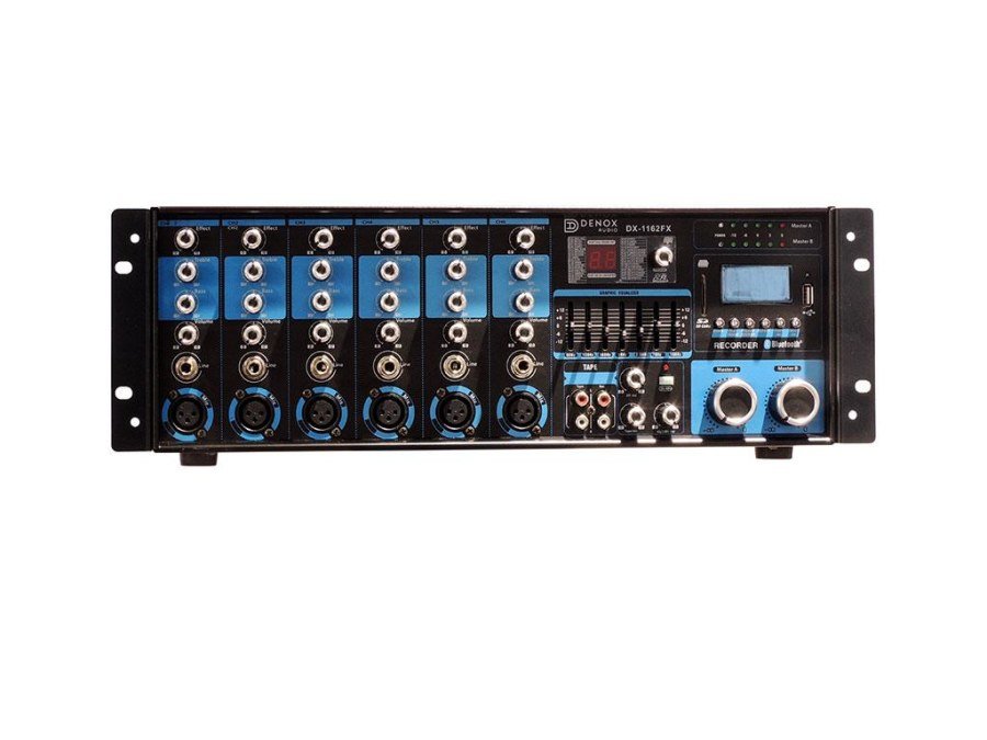 Denox DX-1162 FX 6 Girişli 400 Watt 100V/4-16 Ohm Mixer Amfi