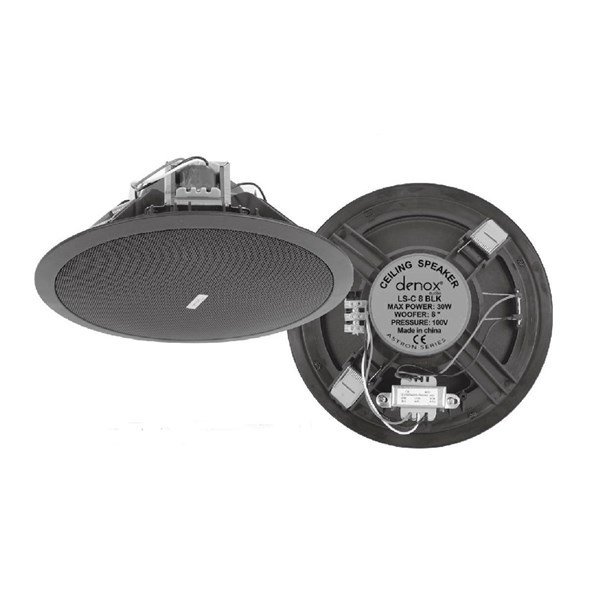 Denox LS-C 8 Black 8 inç 30 Watt Trafolu Tavan Hoparlörü