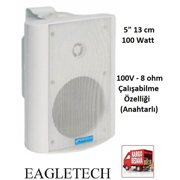 Eagletech Echo-5 - 5-inç 100V/8 ohm Duvar Hoparlörü (Tek)