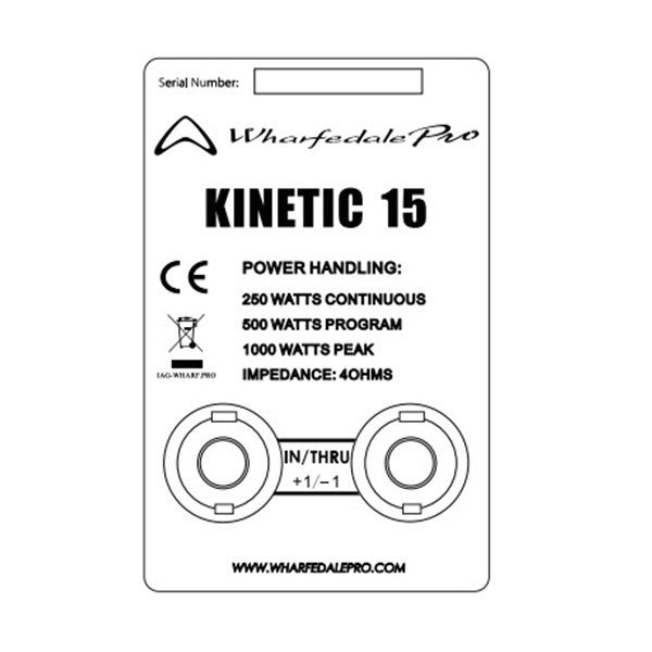 Wharfedale Kinetic 15 - 15 inç 2-Yollu 500W Pasif kabin