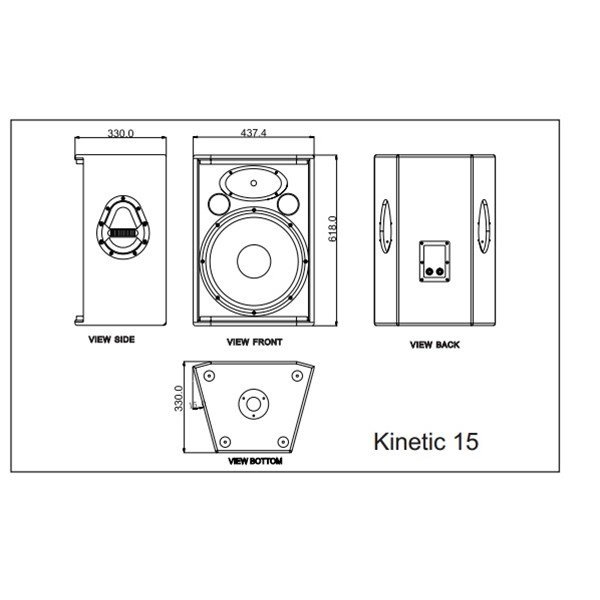 Wharfedale Kinetic 15 - 15 inç 2-Yollu 500W Pasif kabin