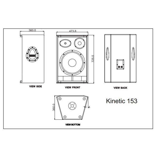 Wharfedale Kinetic 153 - 15 inç 3-Yollu 600W Pasif Kabin