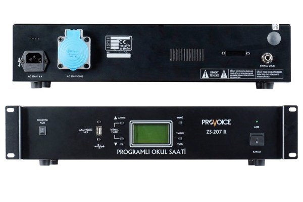 Provoice ZS-207R USB Rack Tipi Programlı Okul Zil Saati