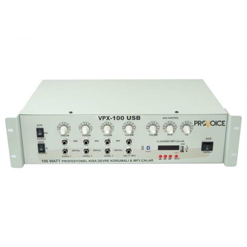 Provoice VPX-100 USB 6 Kanal 100 Watt Amfili Mikser