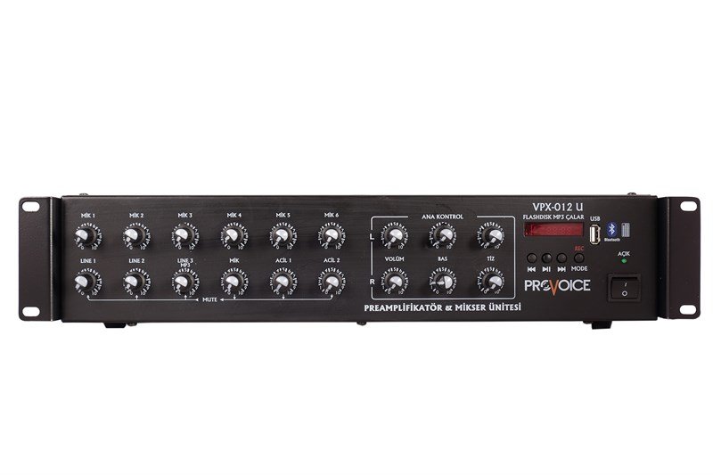 Provoice VPX-012U USB Girişli 12 Kanal Preamplifikatör ve Mikser Ünitesi