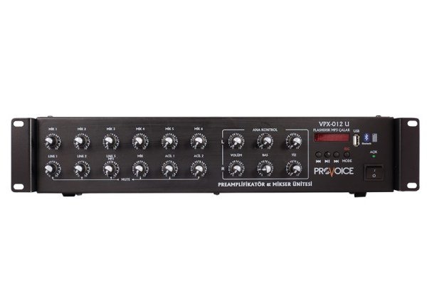 Provoice VPX-012U USB Girişli 12 Kanal Preamplifikatör ve Mikser Ünitesi