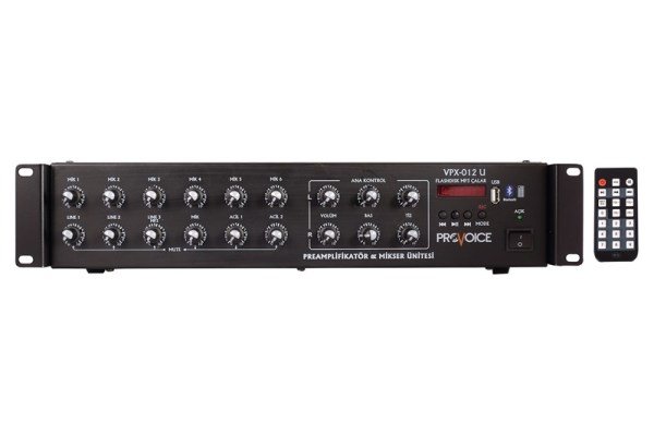 Provoice VPX-012U USB Girişli 12 Kanal Preamplifikatör ve Mikser Ünitesi