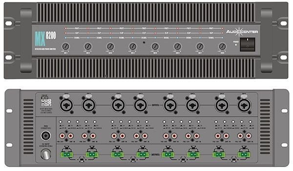 AudioCenter MX8200 Güç Amplifikatörü 8x210 Watt 4 ohm
