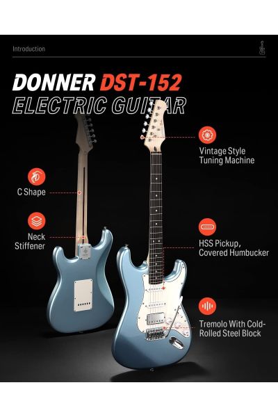 Donner DST 152 RSET Elektro Gitar Seti