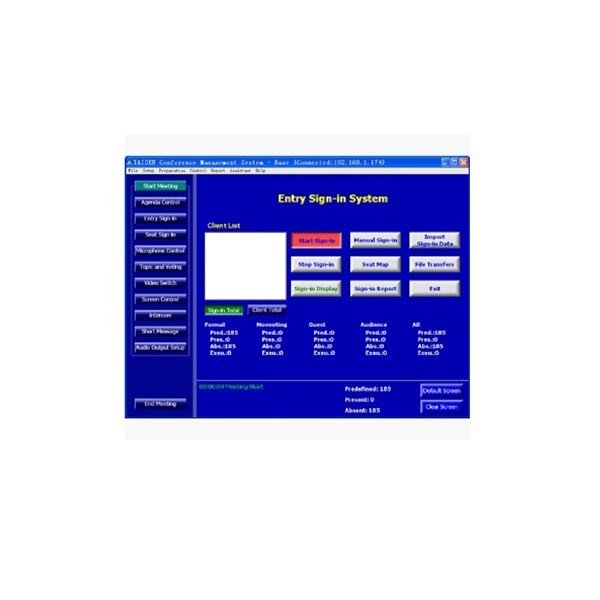Taiden HCS-4217/50C Conference Sign-in Management Softwre Module
