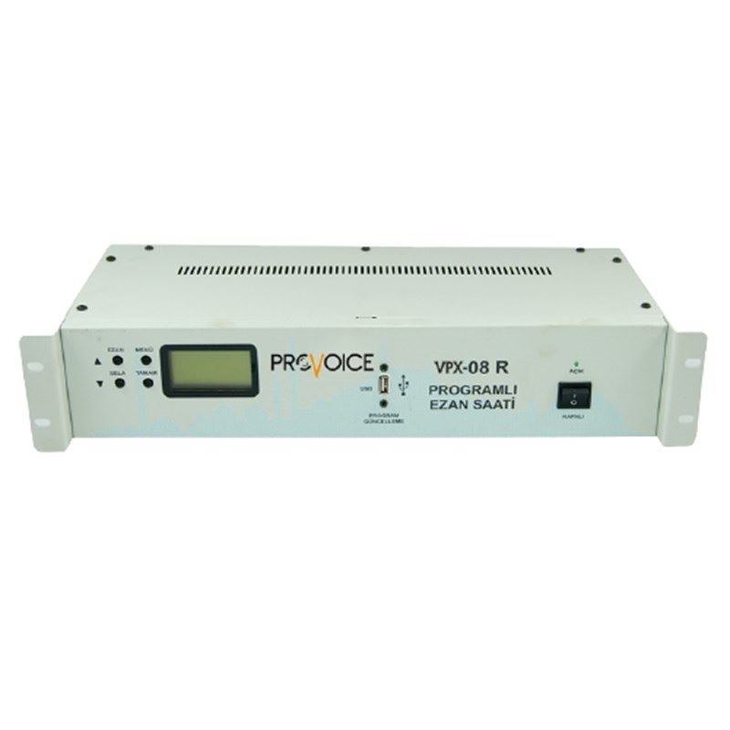 Provoice VPX-08R Programlı Rack Tipi Ezan Saati Ezanmatik
