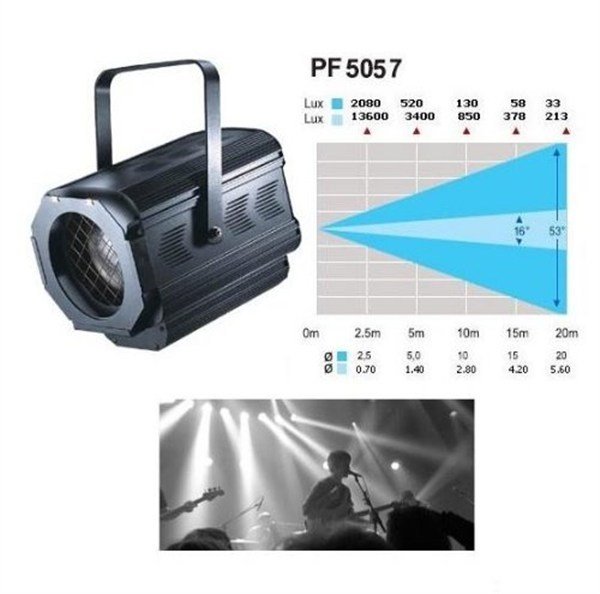 Fal PF 5057 - 16º- 53º 1000W (Ampul hariç) Fresnel Spot Işık
