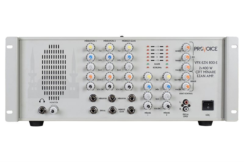 Provoice VPX-EZN-800E Efektli 2x400 Watt Ezan Mikser Amplifikatörü
