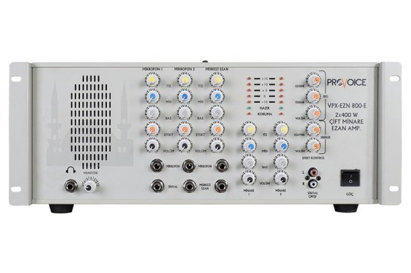 Provoice VPX-EZN-800E Efektli 2x400 Watt Ezan Mikser Amplifikatörü