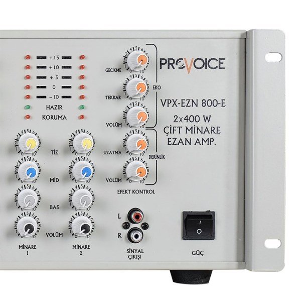 Provoice VPX-EZN-800E Efektli 2x400 Watt Ezan Mikser Amplifikatörü