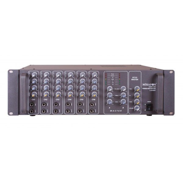 Mikafon B8560 - 2 x 500W 4-8 ohm 6 mono 6 stereo Ekolu Mikser Anfi