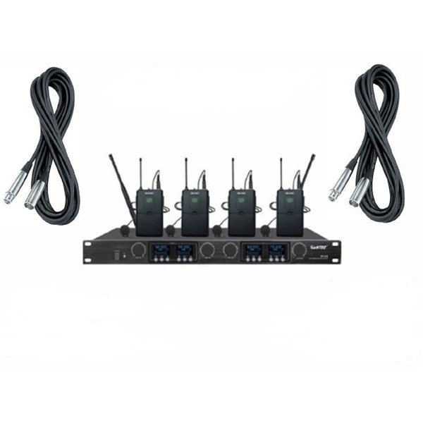 HTDZ HT-640 L 4lü Kablosuz Yaka Tipi Mikrofon Sistemi