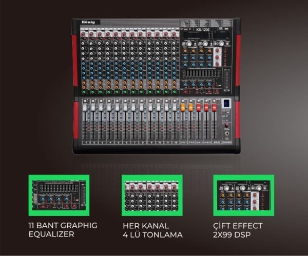 König KS-1200 12 Kanal Deck Mikser