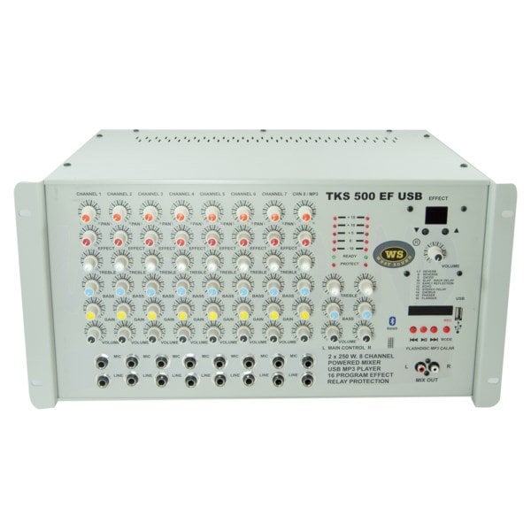 West Sound TKS 500 EF USB 2x250W 8 Kanal Usb/mp3 Efektli Mikser Amfi