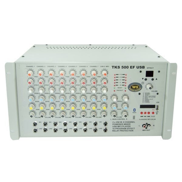 West Sound TKS 500 EF USB 2x250W 8 Kanal Usb/mp3 Efektli Mikser Amfi