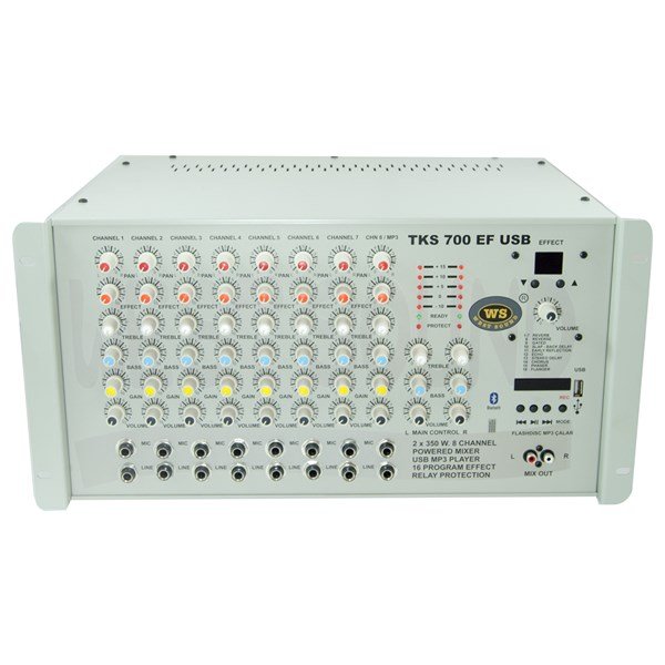 West Sound TKS 700 EF USB 8 Kanal 2x350W Usb/mp3 Mikser Anfi