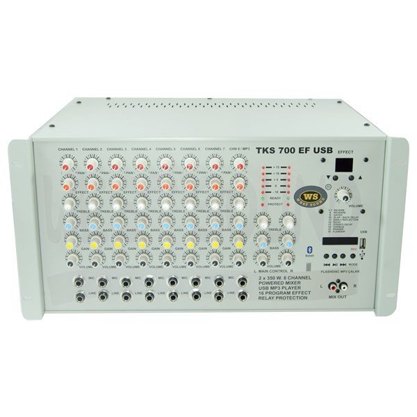 West Sound TKS 700 EF USB 8 Kanal 2x350W Usb/mp3 Mikser Anfi