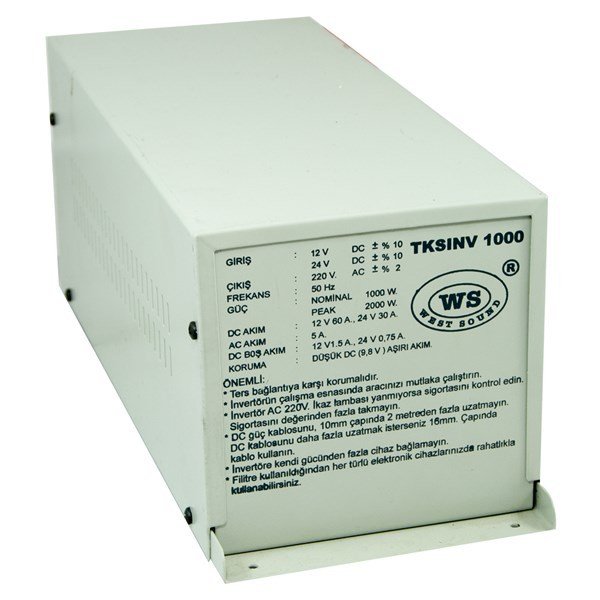 West Sound TKSINV 1000 DC 12 V 24 V 1000 Watt Invertör
