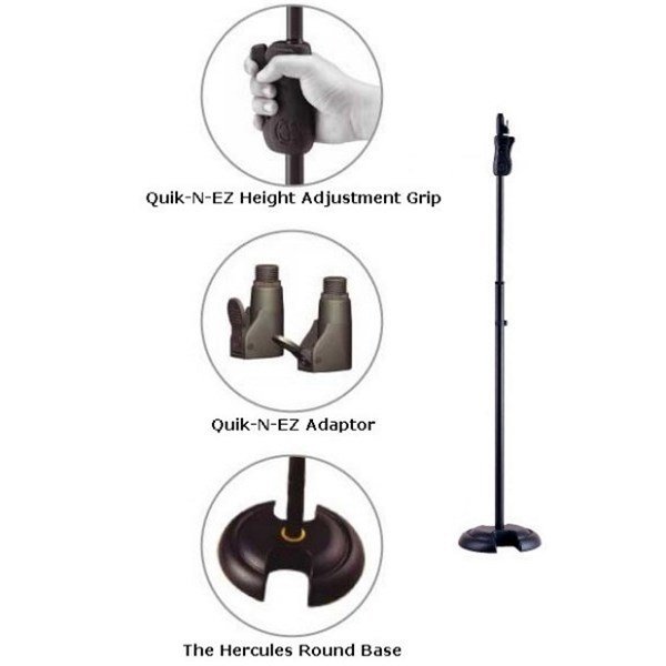 Hercules MS201B Yuvarlak Tabanlı Mikrofon Standı