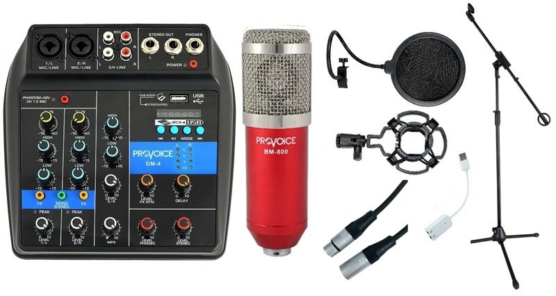 Provoice Audio BM-800 Studyo Ses Kayıt Baslangıc Paketi Kırmızı
