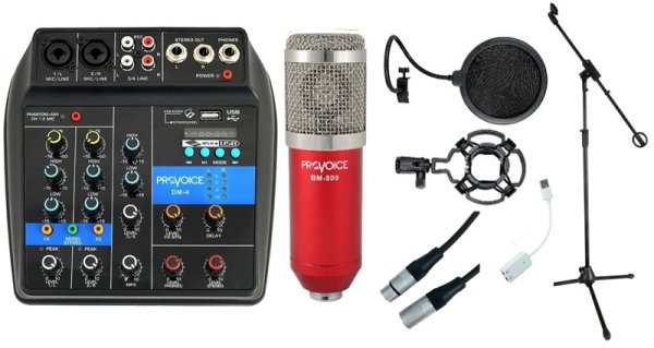 Provoice Audio BM-800 Studyo Ses Kayıt Baslangıc Paketi Kırmızı