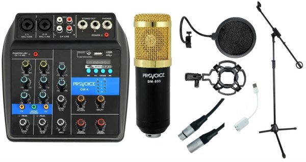 Provoice Audio BM-800 Studyo Ses Kayıt Baslangıc Paketi Siyah