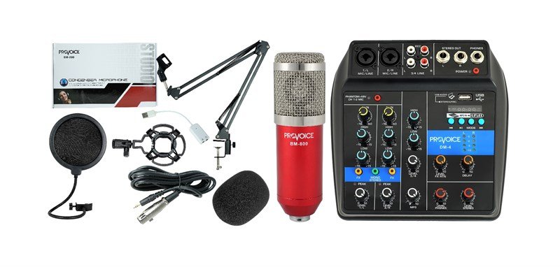 Provoice Audio BM-800 Full Studyo Bronz Ses Kayıt Seti Kırmızı