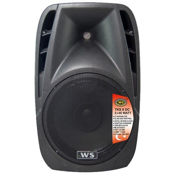 West Sound TKS 8 DC 2x40W 8inc Portatif Şarjlı Çanta Anfi EL + YaKa