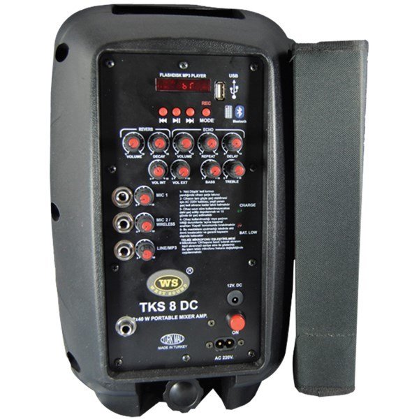 West Sound TKS 8 DC 2x40W 8inc Portatif Şarjlı Çanta Anfi EL + YaKa