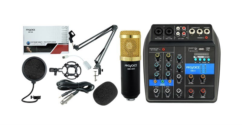 Provoice Audio BM-800 Full Studyo Bronz Ses Kayıt Seti Siyah