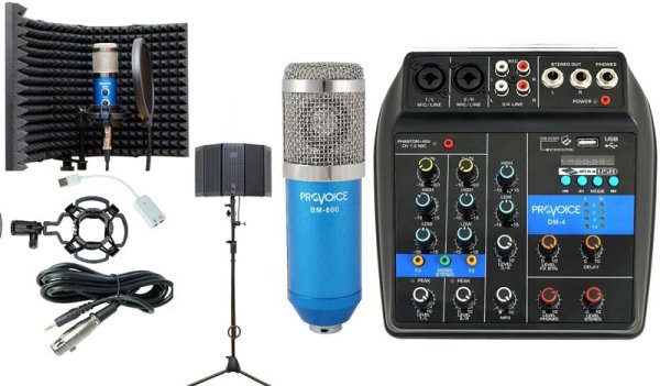 Provoice Audio BM-800 Full Studyo Üst Seviye Ses Kayıt Seti Mavi