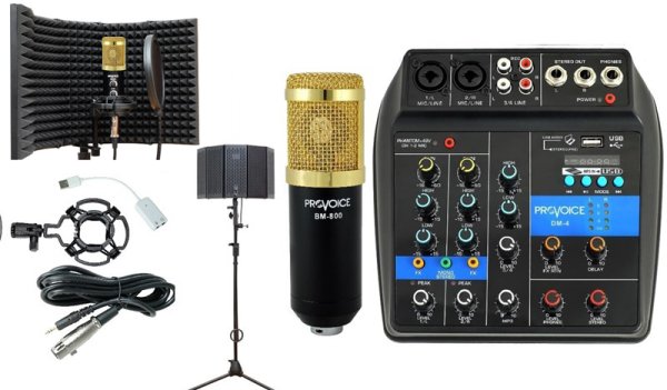 Provoice Audio BM-800 Full Studyo Üst Seviye Ses Kayıt Seti Siyah
