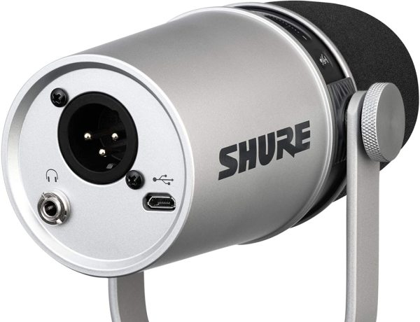Shure MV7 Podcast Radyo ve Stüdyo Yayın Mikrofon Gümüş