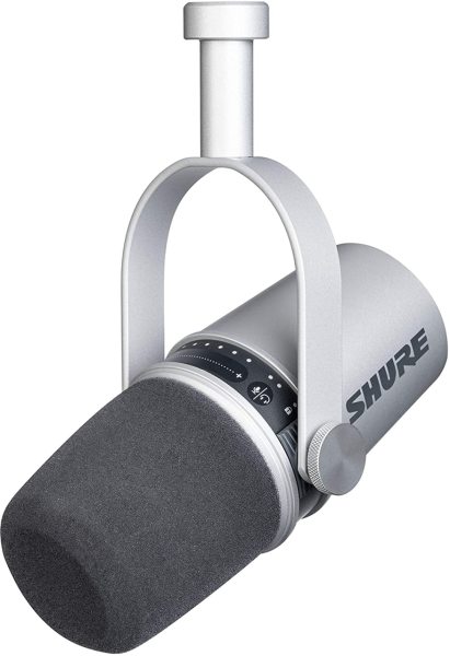 Shure MV7 Podcast Radyo ve Stüdyo Yayın Mikrofon Gümüş