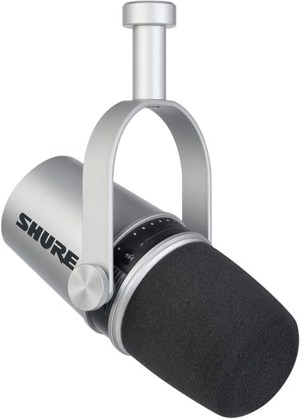 Shure MV7 Podcast Radyo ve Stüdyo Yayın Mikrofon Gümüş